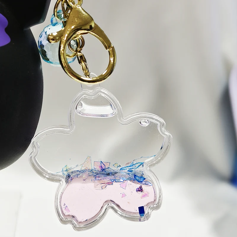 Portachiavi liquido con fiori di ciliegio