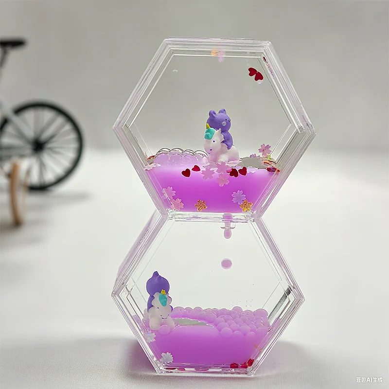 Ornamento a forma di clessidra liquida a forma di doppio rombo