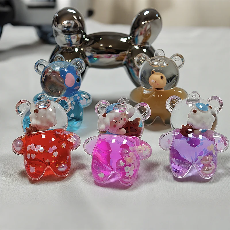 Violent bear Liquid Keychain